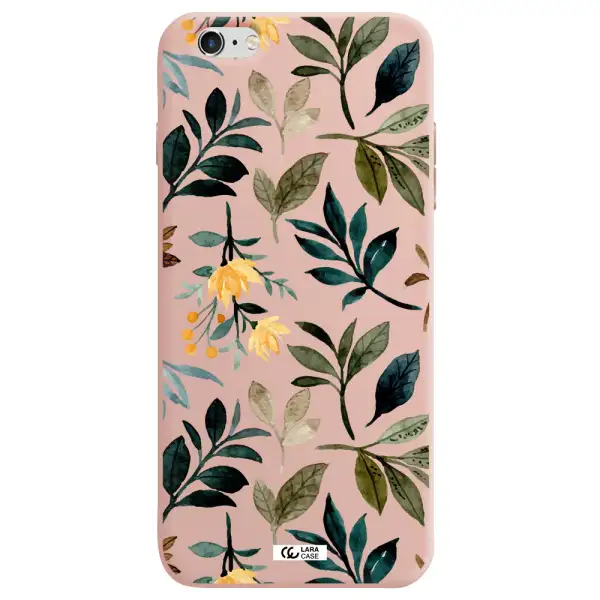 Fall Flowers Apple iPhone 6 s plus Silicone pastel pink Case