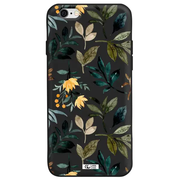 Fall Flowers Apple iPhone 6 Silicone black Case