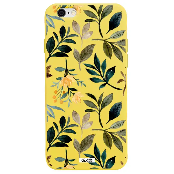 Fall Flowers Apple iPhone 6 Silicone canary yellow Case