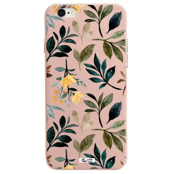 Fall Flowers Apple iPhone 6 Silicone pastel pink Case