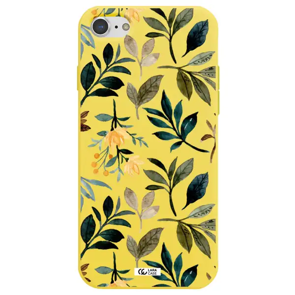 Fall Flowers Apple iPhone 7 Silicone canary yellow Case
