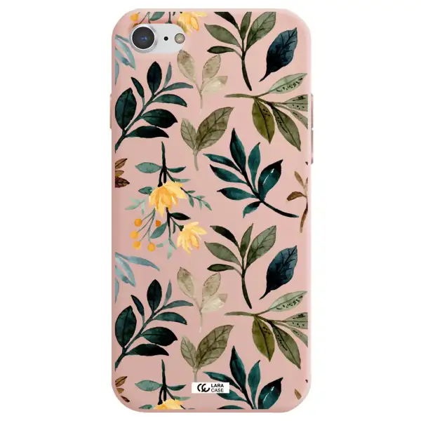 Fall Flowers Apple iPhone 7 Silicone pastel pink Case