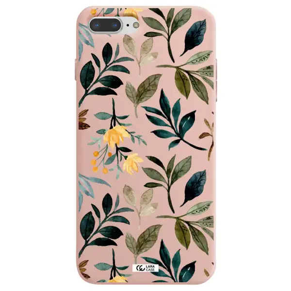 Fall Flowers Apple iPhone 8 plus Silicone pastel pink Case