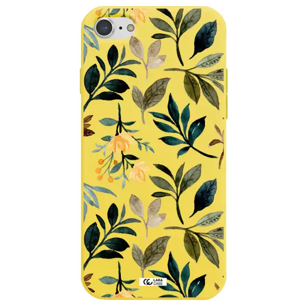 Fall Flowers Apple iPhone 8 Silicone canary yellow Case