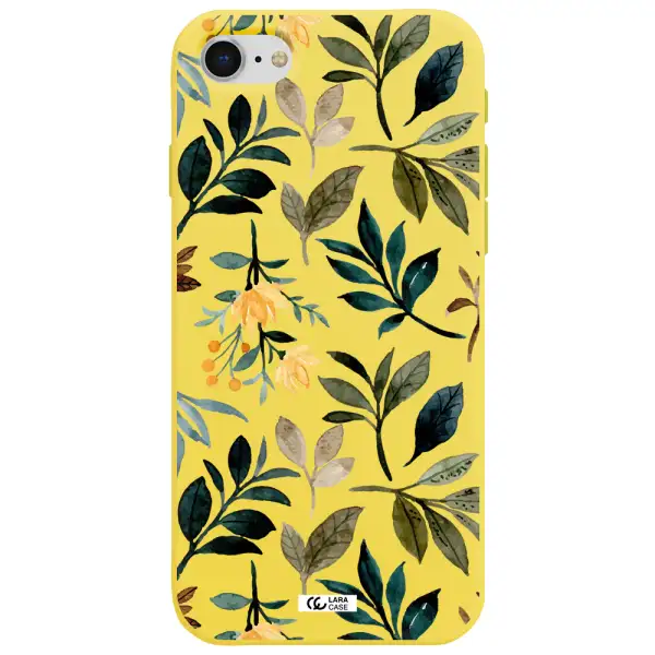 Fall Flowers Apple iPhone se 2020 Silicone canary yellow Case