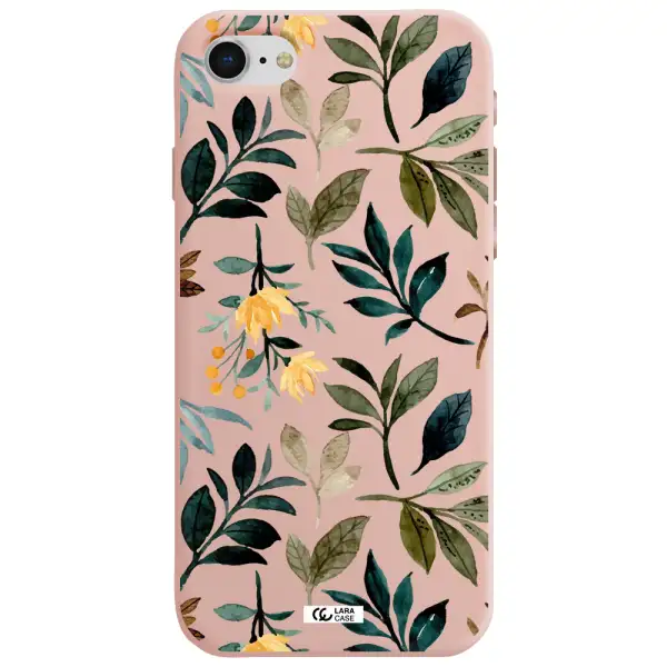 Fall Flowers Apple iPhone se 2020 Silicone pastel pink Case