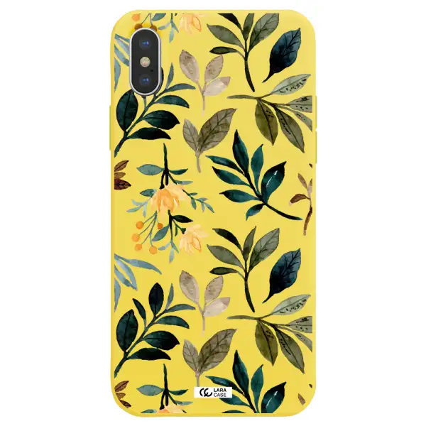 Fall Flowers Apple iPhone X Silicone canary yellow Case