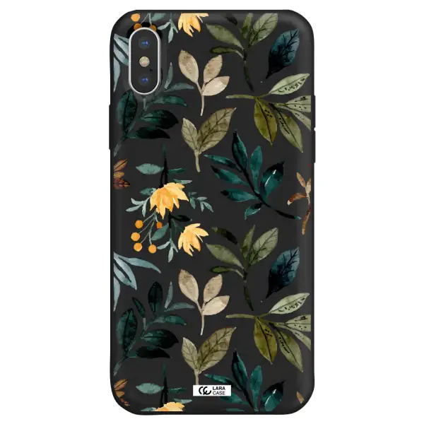 Fall Flowers Apple iPhone XS max Silicone black Case