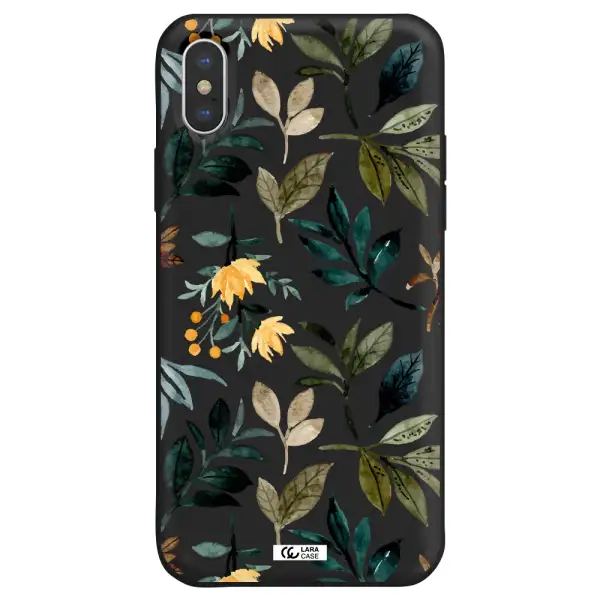 Fall Flowers Apple iPhone XS Silicone black Case