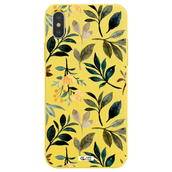 Fall Flowers Apple iPhone XS Silicone canary yellow Case