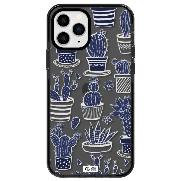Blue Cactus Apple iPhone 11 pro max impact Smoke Black Case