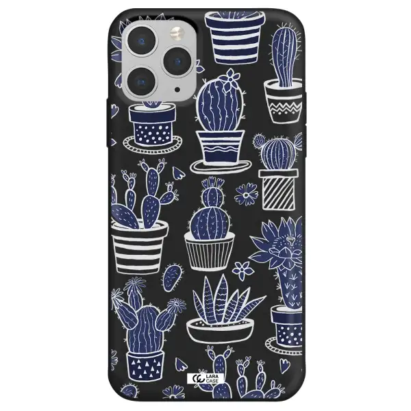 Blue Cactus Apple iPhone 11 pro max Silicone black Case