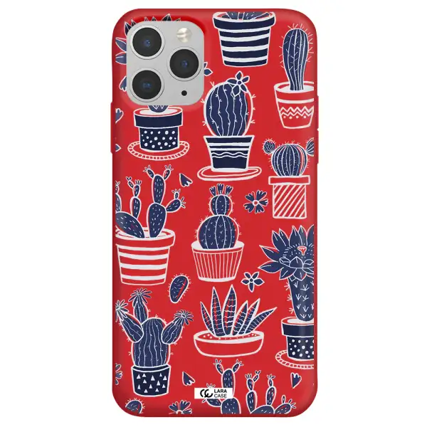 Blue Cactus Apple iPhone 11 pro max Silicone Imperial Red Case