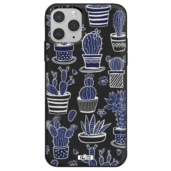 Blue Cactus Apple iPhone 11 pro Silicone black Case