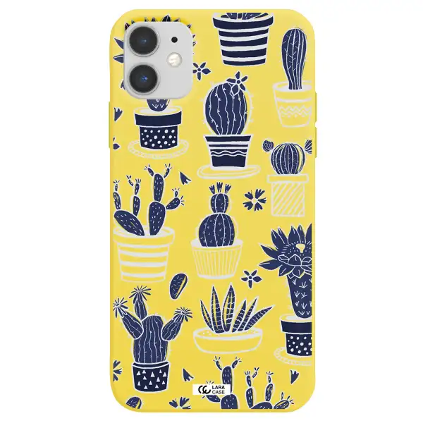 Blue Cactus Apple iPhone 11 Silicone canary yellow Case