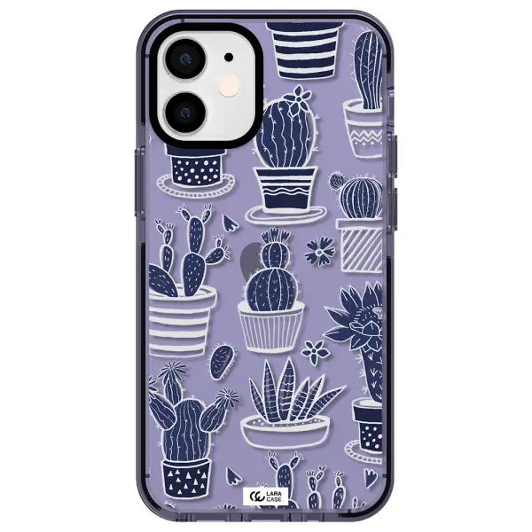 Blue Cactus Apple iPhone 12 mini impact Lilac Case