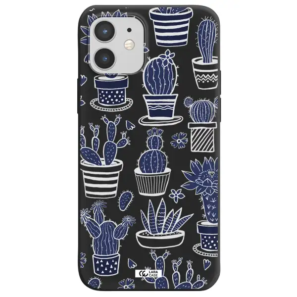 Blue Cactus Apple iPhone 12 mini Silicone black Case