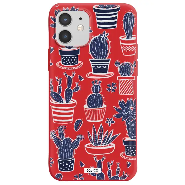 Blue Cactus Apple iPhone 12 mini Silicone Imperial Red Case