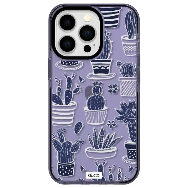 Blue Cactus Apple iPhone 13 Pro impact Lilac Case