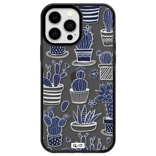 Blue Cactus Apple iPhone 13 Pro Max impact Smoke Black Case