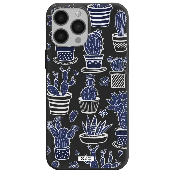 Blue Cactus Apple iPhone 13 Pro Max Silicone black Case