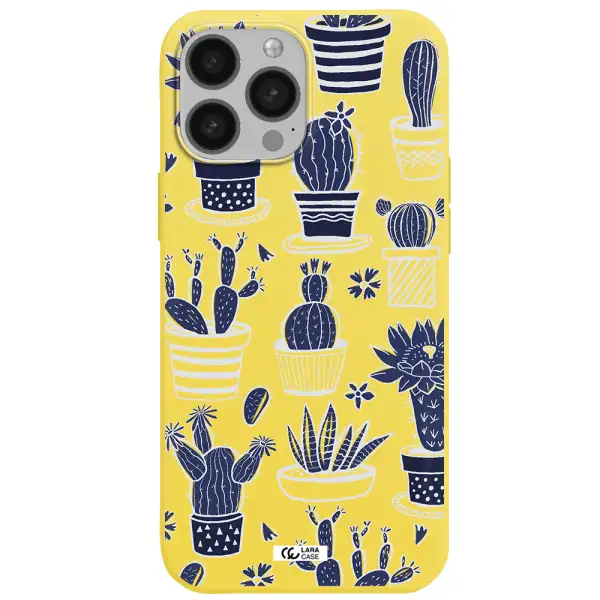 Blue Cactus Apple iPhone 13 Pro Max Silicone canary yellow Case