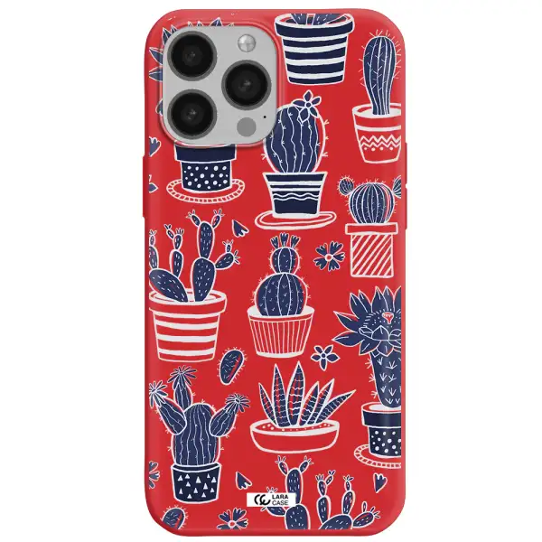 Blue Cactus Apple iPhone 13 Pro Max Silicone Imperial Red Case
