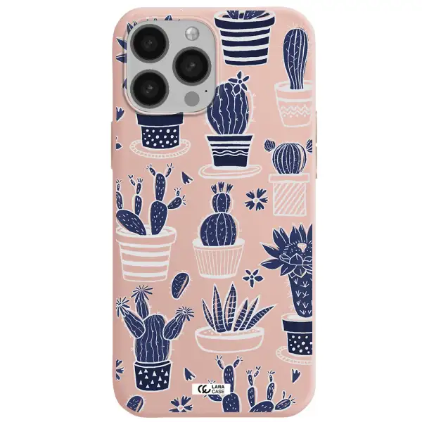 Blue Cactus Apple iPhone 13 Pro Max Silicone pastel pink Case