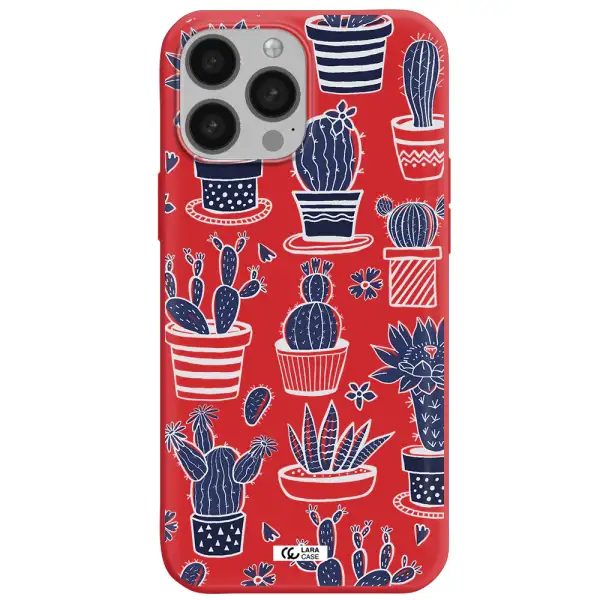 Blue Cactus Apple iPhone 13 Pro Silicone Imperial Red Case