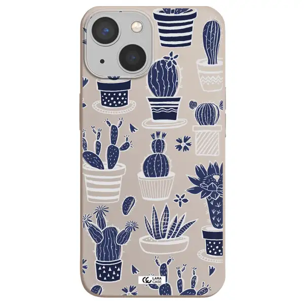 Blue Cactus Apple iPhone 13 Silicone Stone Case
