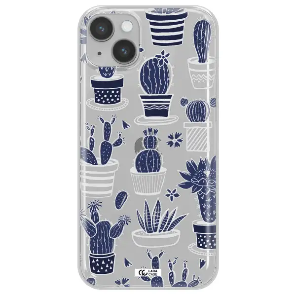 Blue Cactus Apple iPhone 14 plus Clear TPU Case