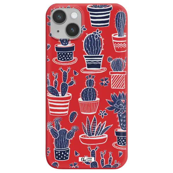 Blue Cactus Apple iPhone 14 plus Silicone Imperial Red Case