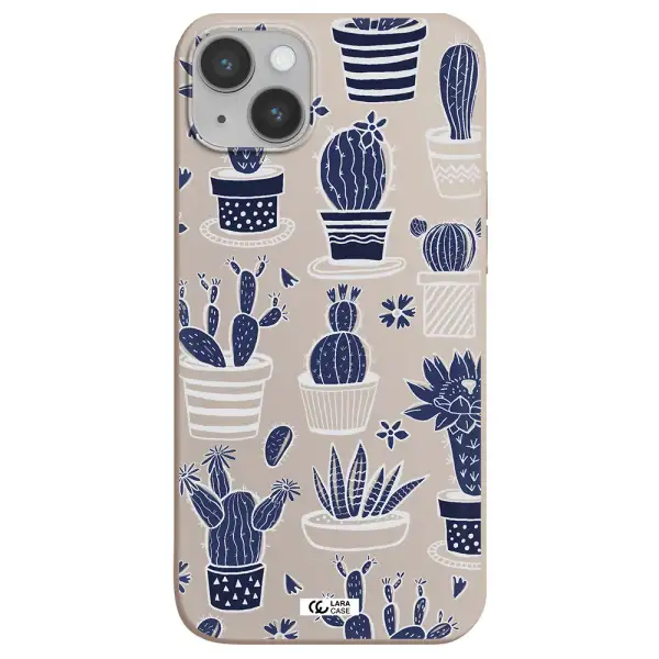 Blue Cactus Apple iPhone 14 plus Silicone Stone Case