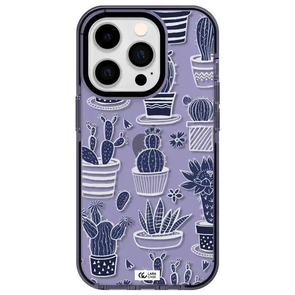 Blue Cactus Apple iPhone 14 pro impact Lilac Case