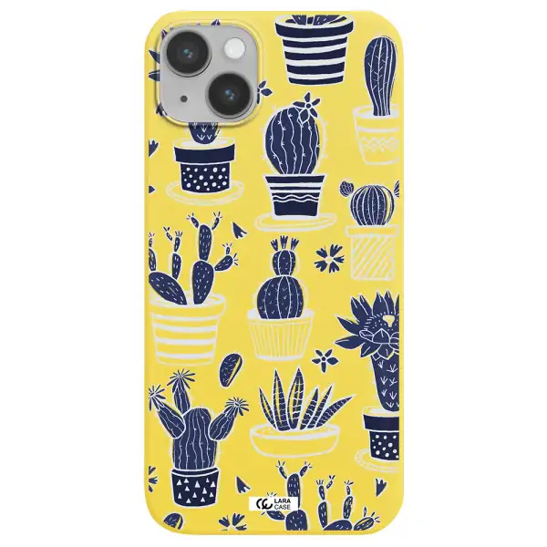 Blue Cactus Apple iPhone 14 Silicone canary yellow Case