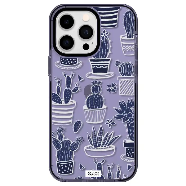 Blue Cactus Apple iPhone 15 Pro Max impact Lilac Case