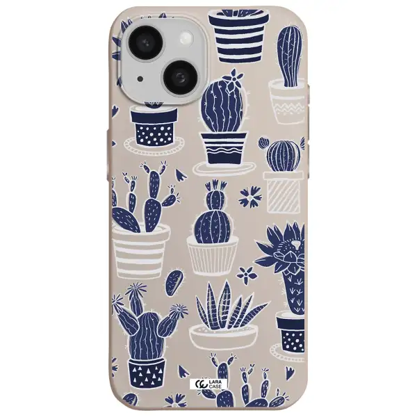 Blue Cactus Apple iPhone 15 Silicone Stone Case