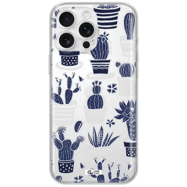 Blue Cactus Apple Iphone 16 Pro Max Clear Tpu Case