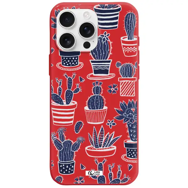 Blue Cactus Apple Iphone 16 Pro Max Silicone Stone Case