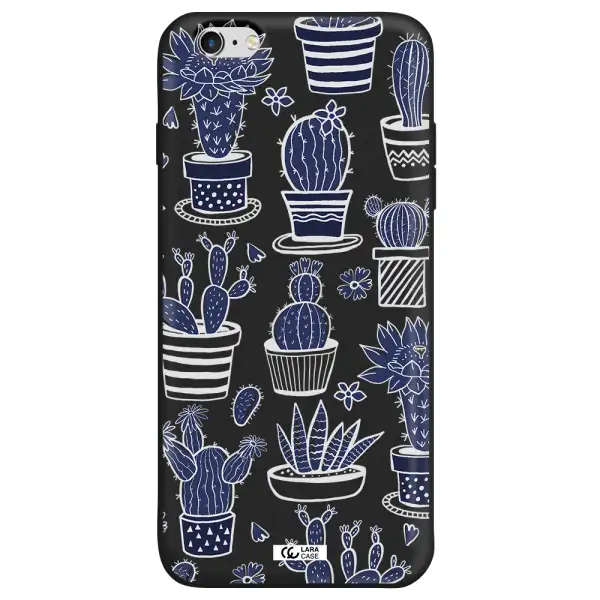 Blue Cactus Apple iPhone 6 plus Silicone black Case