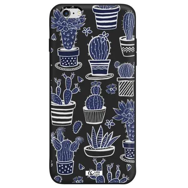 Blue Cactus Apple iPhone 6 s plus Silicone black Case