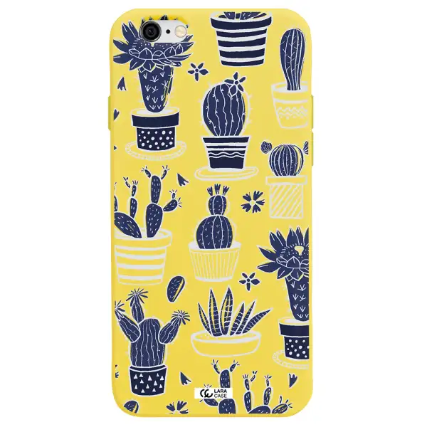 Blue Cactus Apple iPhone 6 Silicone canary yellow Case