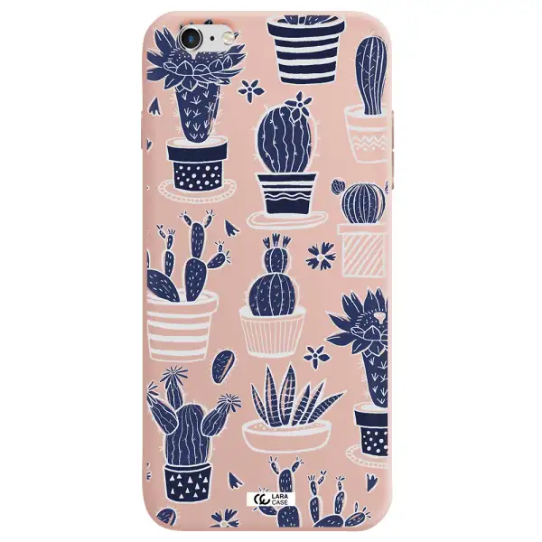 Blue Cactus Apple iPhone 6S Silicone pastel pink Case