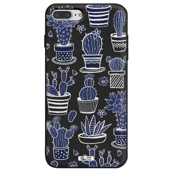 Blue Cactus Apple iPhone 7 plus Silicone black Case