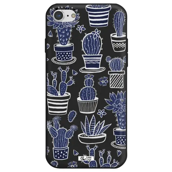 Blue Cactus Apple iPhone 7 Silicone black Case