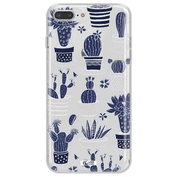 Blue Cactus Apple iPhone 8 plus Clear TPU Case