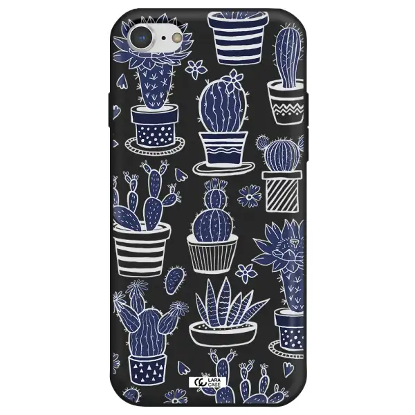 Blue Cactus Apple iPhone 8 Silicone black Case