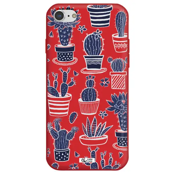 Blue Cactus Apple iPhone 8 Silicone Imperial Red Case