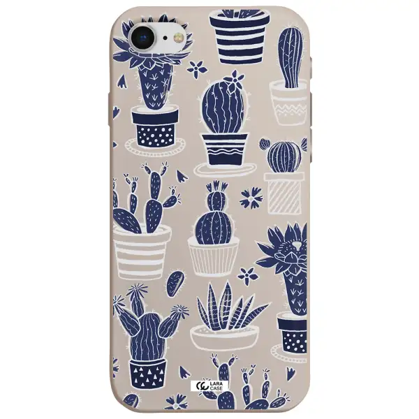 Blue Cactus Apple iPhone se 2020 Silicone Stone Case