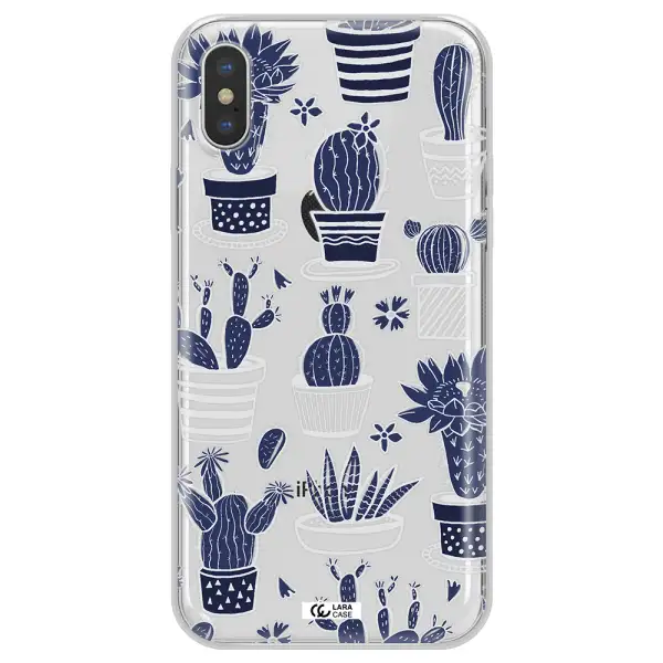 Blue Cactus Apple iPhone XS Clear TPU Case